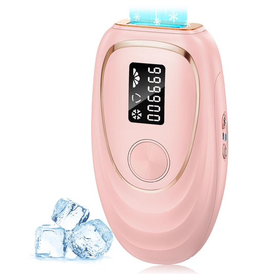 Oreeth Laser Hair Removal Device, at-Home IPL Hair Removal for Women & Men - Safe 45°F Ice-Cooling Contact for Painless & Long-Lasting Results, 86% Hair Reduction in 3 Weeks for Full Body, Hot Pink
