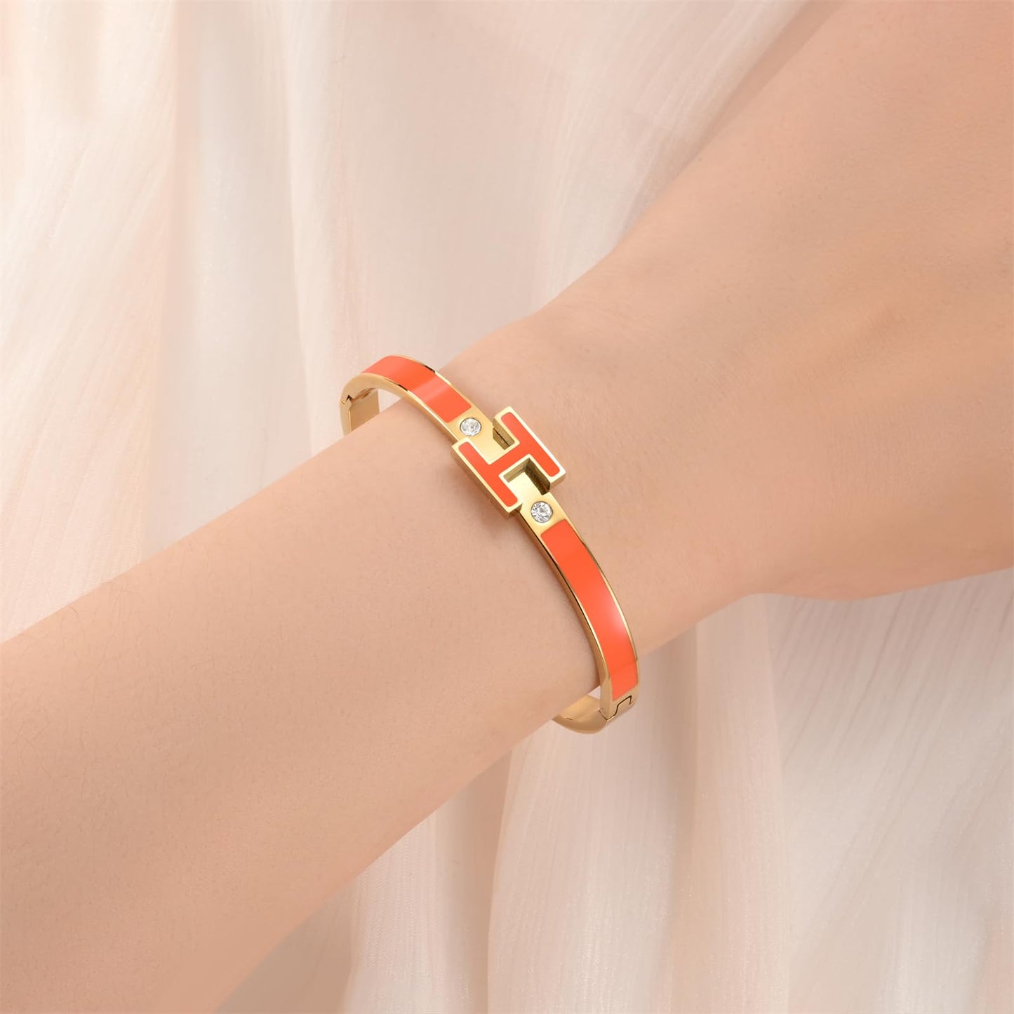Hothink H Bracelets for Women,H Bracelet Bangle Bracelets,Dainty Bracelet Easter Christmas Mothers Day Gifts for Womens