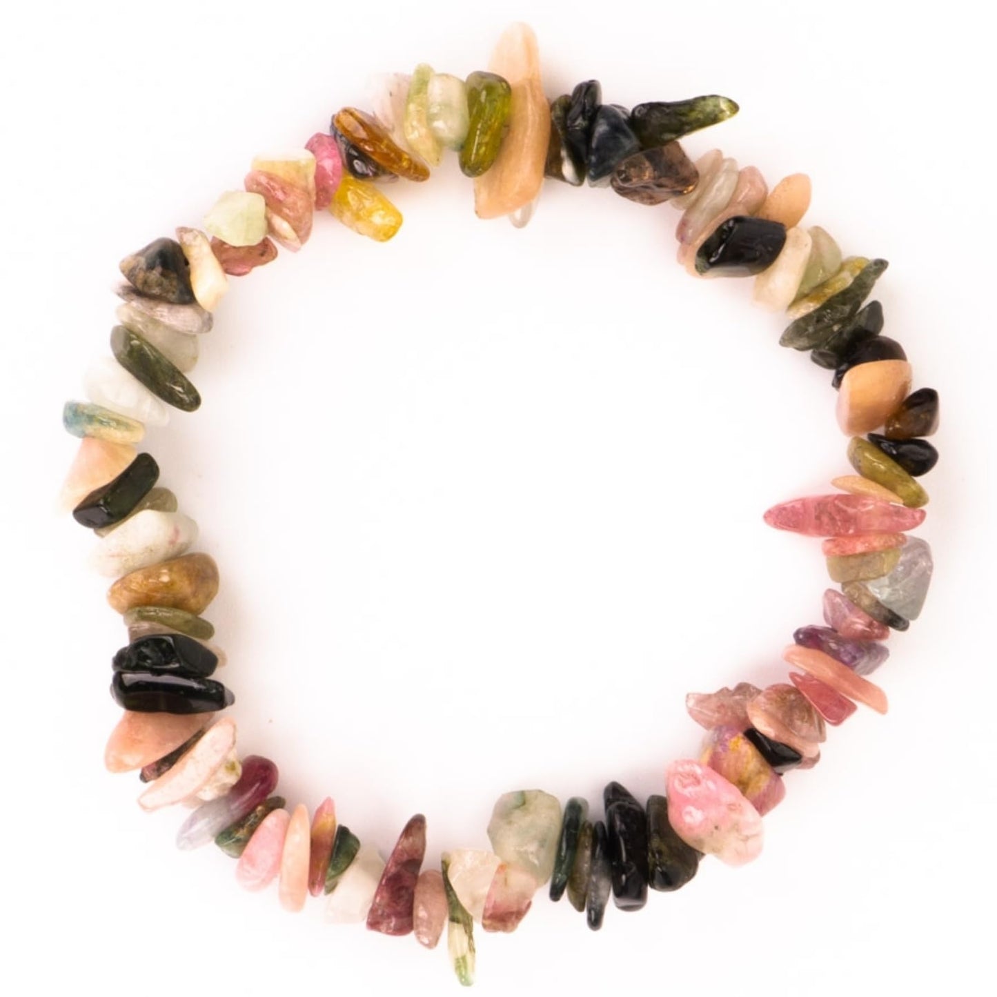 Herxion Tourmaline Bracelet for Women & Men- Natural Raw Protection Bracelet, Irregular Chips Stretch Healing Crystals Bracelets Anxiety Relief Jewelry for Calm, Balance & Peace