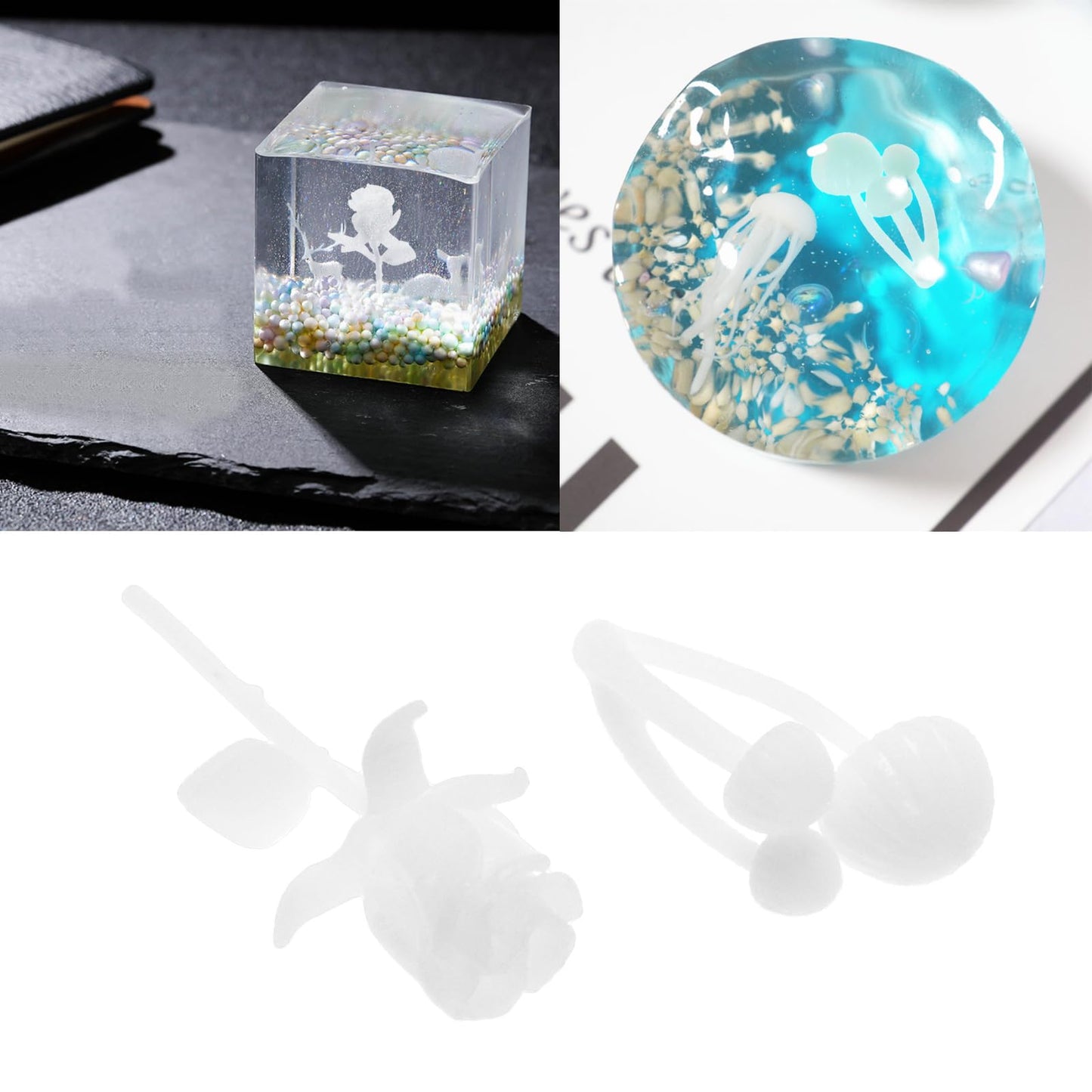 LT Easiyl 11PCS Mini Resin Fillers 3D Mushroom Rose Resin Casting Moulds Fillers Art Craft Supplies for Art Resin Crafts DIY Jewelry Making Supplies