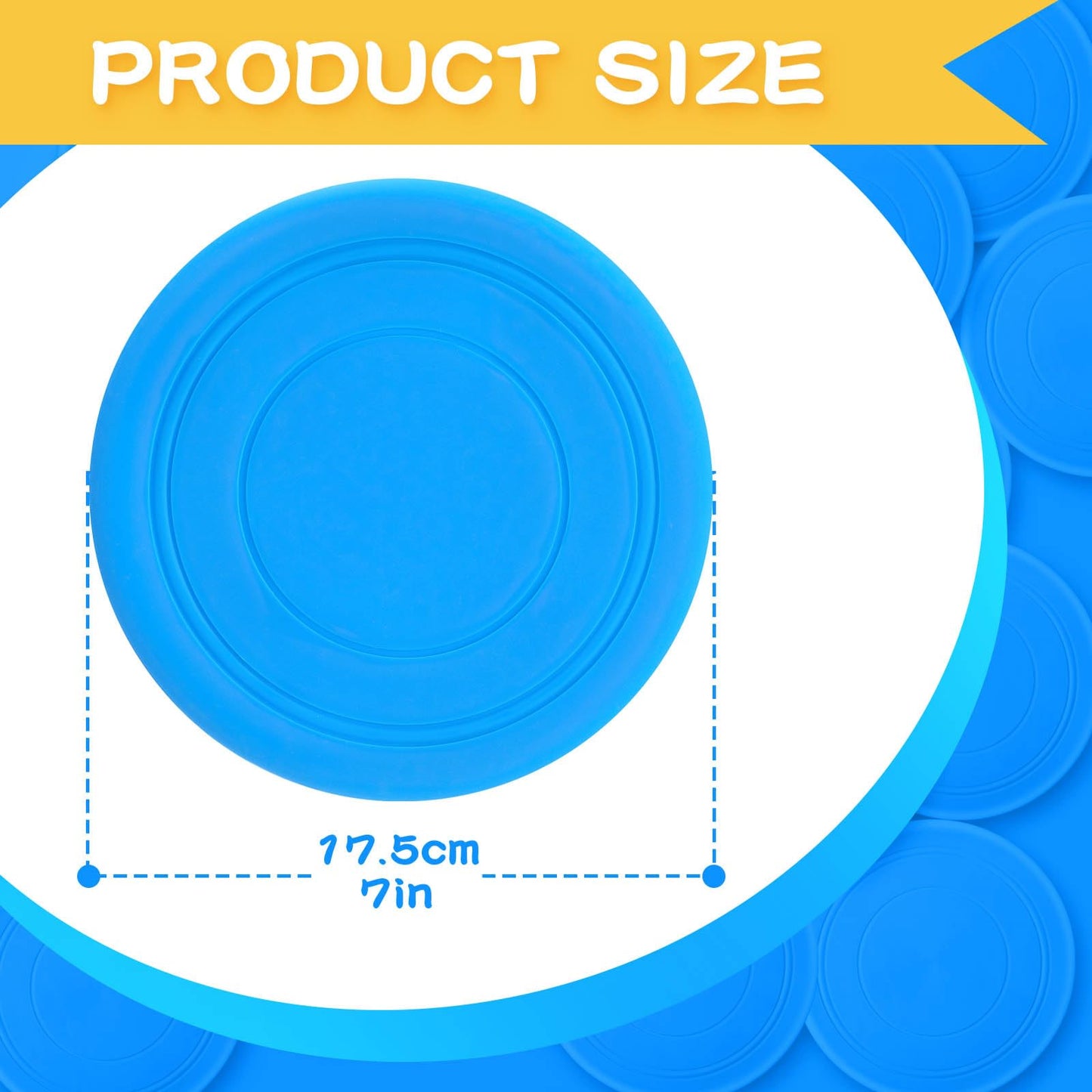 Lenwen 24 Pcs Flying Disc 6.89 Inch Soft Silicone Flying Disks Play Flick Disc for Outdoor Backyard Beach Lawn Sports Park Camping Playing Adults Pet(Blue)