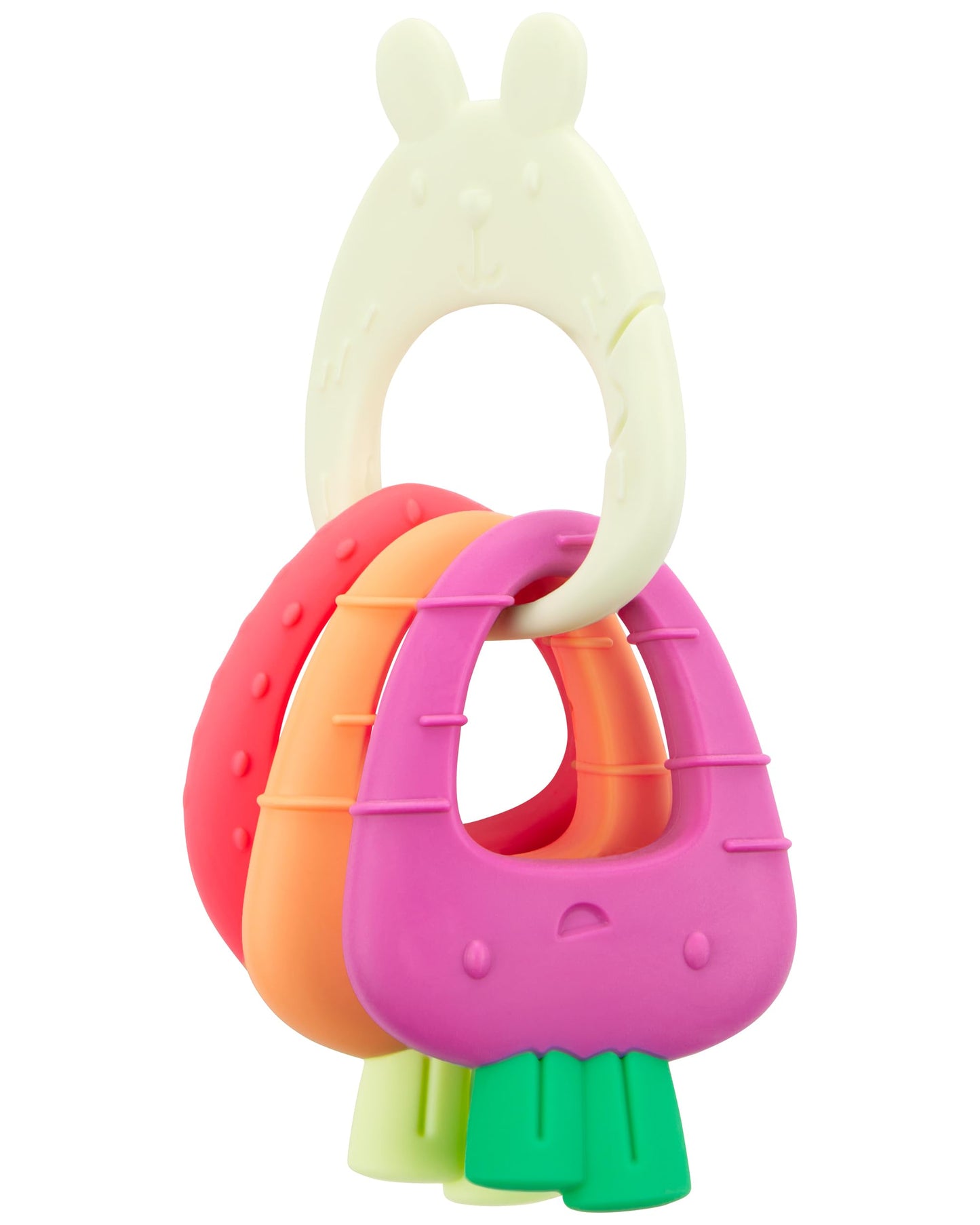 Skip Hop Soft Silicone Baby Teething Ring Toys Farmstand Teethe & Play Toy Set of 4, BPA-Free, Age 3m+