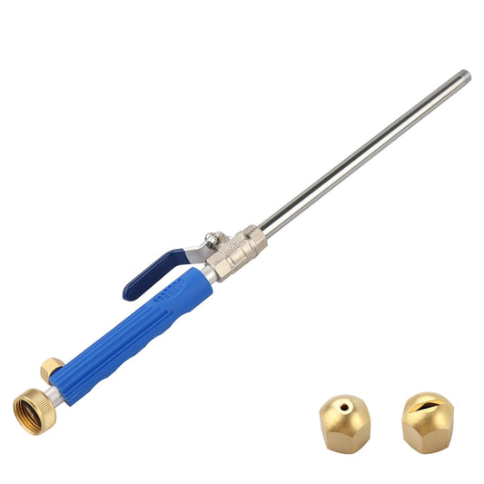 High Pressure Power Washer Attachment Wand, Hydro Jet Water Hose Nozzle,Watering Sprayer Cleaning Tool, Wand Lance for Gutter Patio Car Pet Window Glass Blue