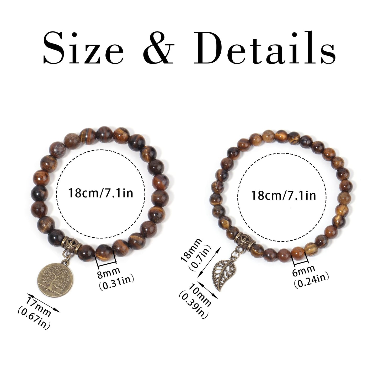 BALIBALI Healing Crystal Bracelets Tree of Life Yoga Natural Stone Stretch Chakra Bracelets for Women Stress Relief (Yellow Tiger Eyes)