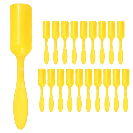 M METERXITY 20-Pack Mini Gardening Shovel Spoons, Plastic Garden Soil Scoops for Cultivation Digging Transplanting/Flower Planting/Plant Succulent, Colorful Small Gardening Tools [Yellow]