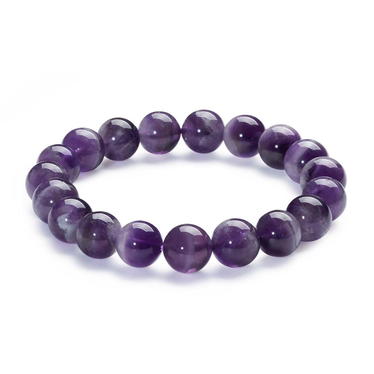 APERCEVOIR Natural Amethyst Bracelet for Women, Men - Handmade 10mm Dream Crystal Beads, Healing & Calming Energy Gemstone Jewelry, Elegant Gift for Birthday, Anniversary, or Meditation