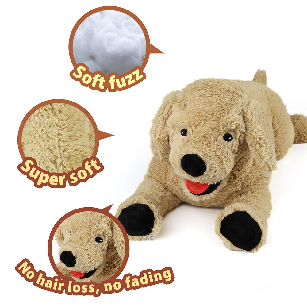 LotFancy Dog Stuffed Animals, 26'' Cuddly Golden Retriever Stuffed Animals, Dog Plush Toy, Large Stuffed Dogs for Birthday, Beige