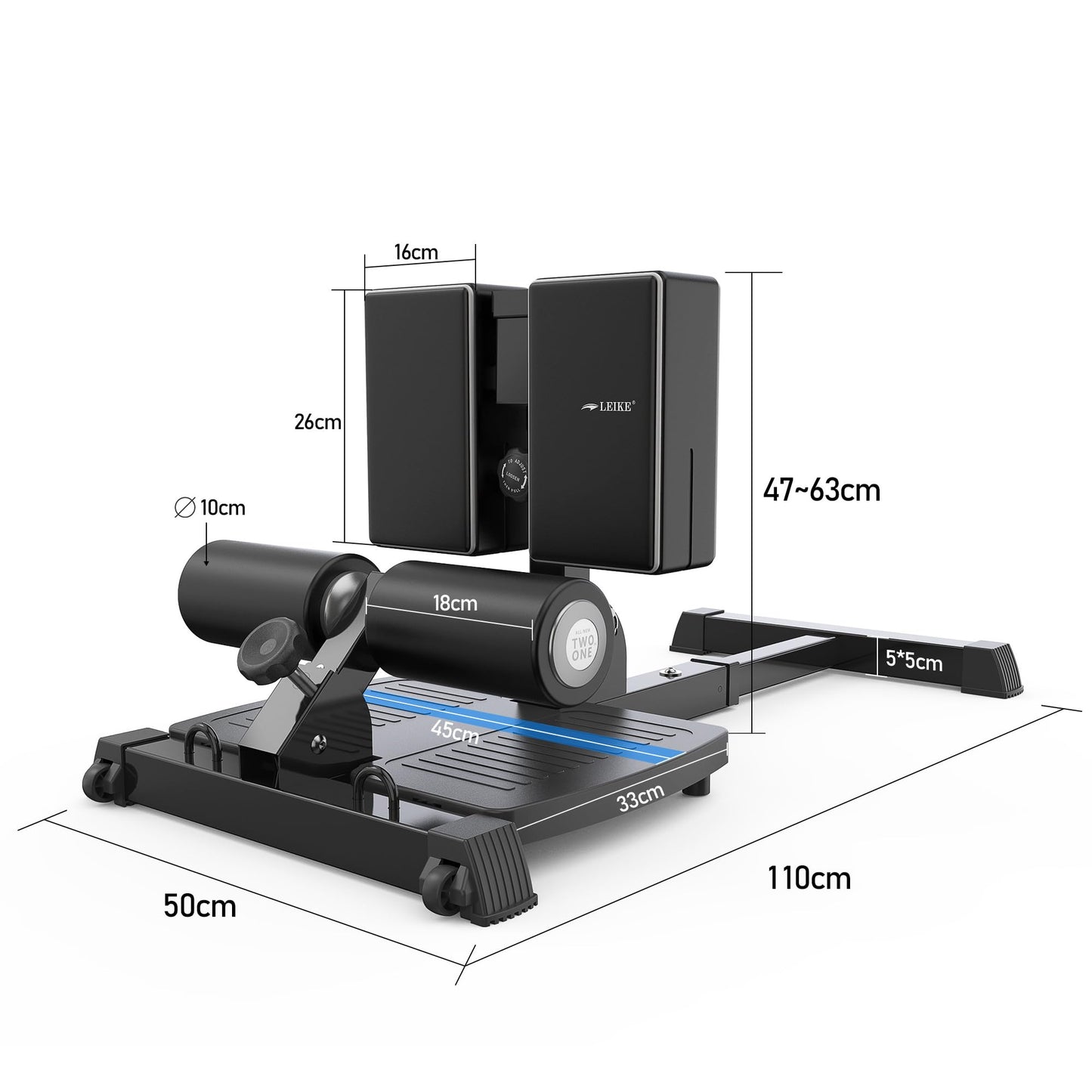 leikefitness Sissy Squat Machine, Deluxe Multi-Function Deep Sissy Squat Bench Workout Station, Leg Exercise Machine for Home Gym (Black-8300)