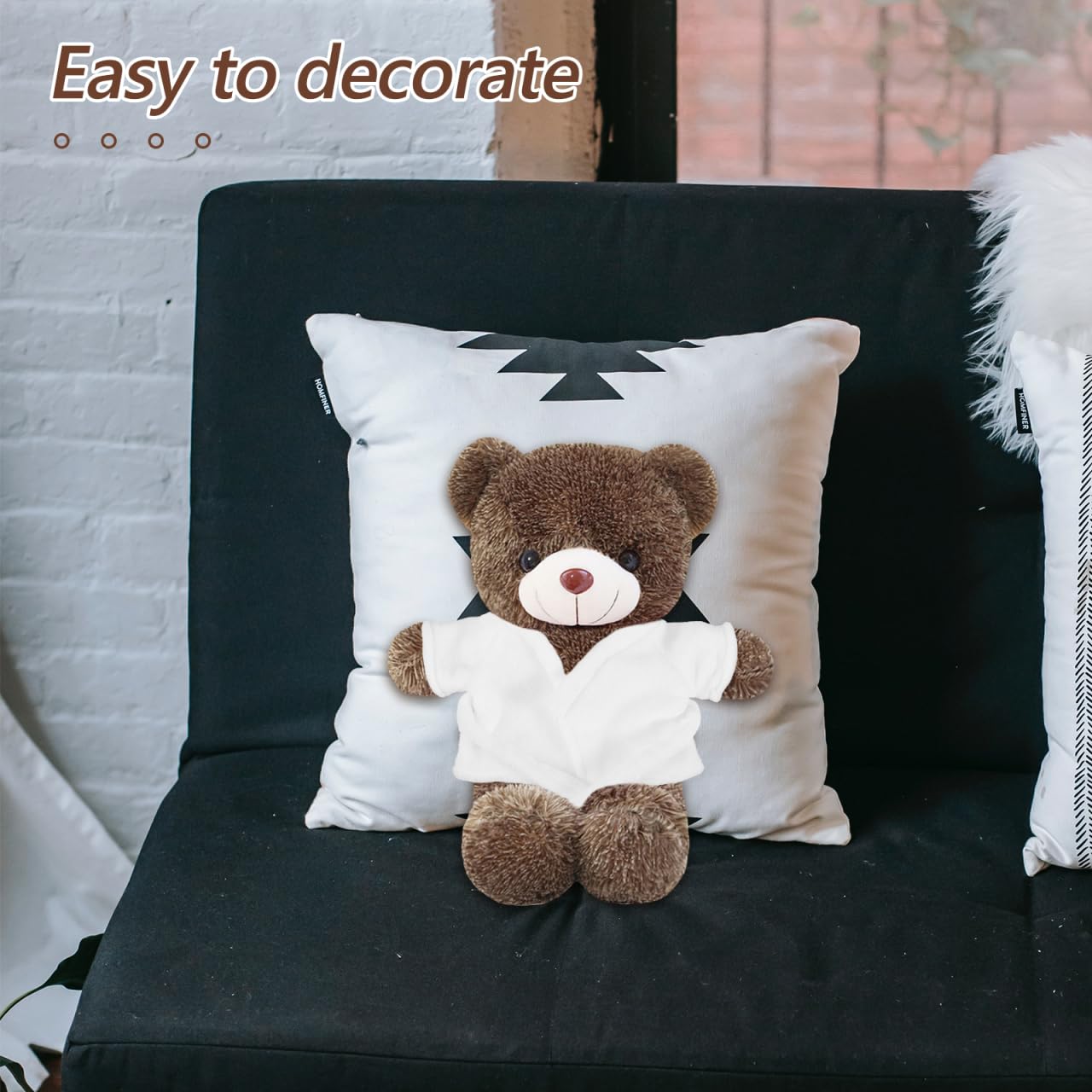 Garneck Mini Bear Bathrobe & Sleepwear Set: Stuffed Animal Clothing - Mini Plush Cotton Robe for Build a Lovely Doll Outfits - Dollhouse Dress up Game Costume Accessories Favor