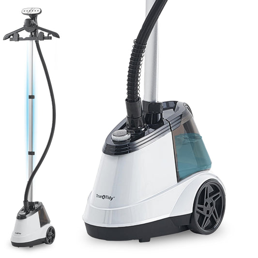 True & Tidy® Pro Commercial Garment Steamer with Extra Large 3L (101 oz) water tank, Heavy Duty with 3 Steam Settings, Aluminum Steam Plate, up to 90 mins