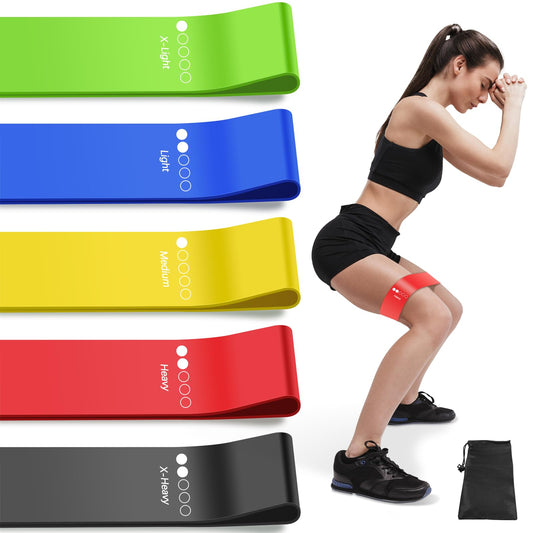 Resistance Bands for Working Out, Exercise Bands Resistance Bands Set with 5 Resistance Levels, Multi-Colored Workout Bands for Indoor & Outdoor Fitness, Leg Strength Training, Yoga (Multicolor)