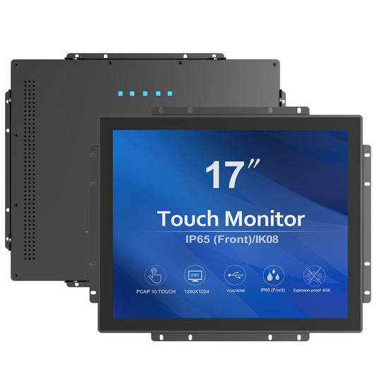GreenTouch Outdoor High Brightness 1000 Nits 17 Inch Open Frame Interactive Industrial Capacitive Touchscreen Monitor