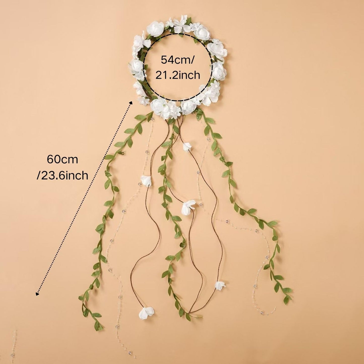 Sucrain Flower Headpiece for Women, Fairy Floral Headband Flower Crown Hair Accessories for Wedding Princess Renaissance Cosplay