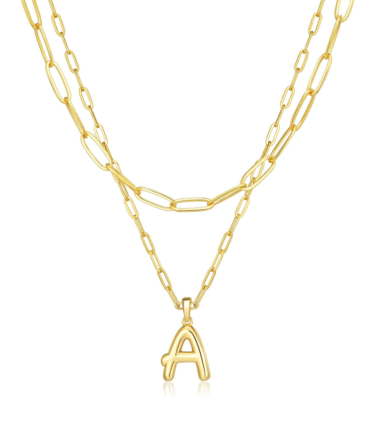 adoyi Gold Heart Initial Necklaces for Women Hers Dainty 14K Gold Plated Heart Layered Letter A Pendant Necklace Stack Jewelry Birthday Valentines Gifts for Women Mom and Wife