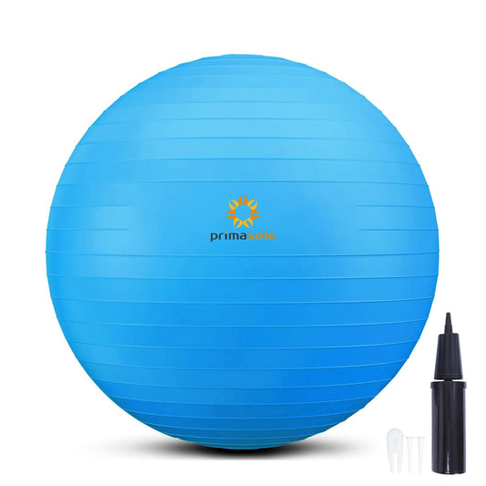 Primasole 45cm Anti-Burst Yoga Ball for Pilates, Core Strength, Pregnancy & Office Chair - Stability Ball for Home & Gym Workout (17.7 Inch, Blue)‌