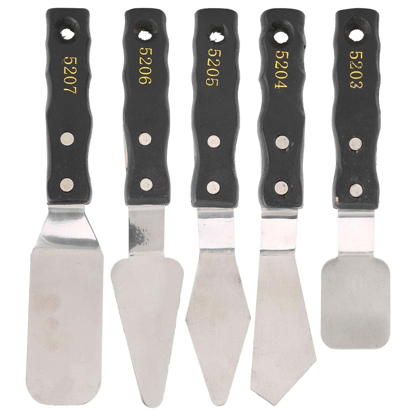 OEBUAFI 5pc Palette Knives,Stainless Steel Spatula Palette Knife set, Pallet Knife,Painting Knives,Oil Painting Accessories for Oil, Canvas, Acrylic Painting