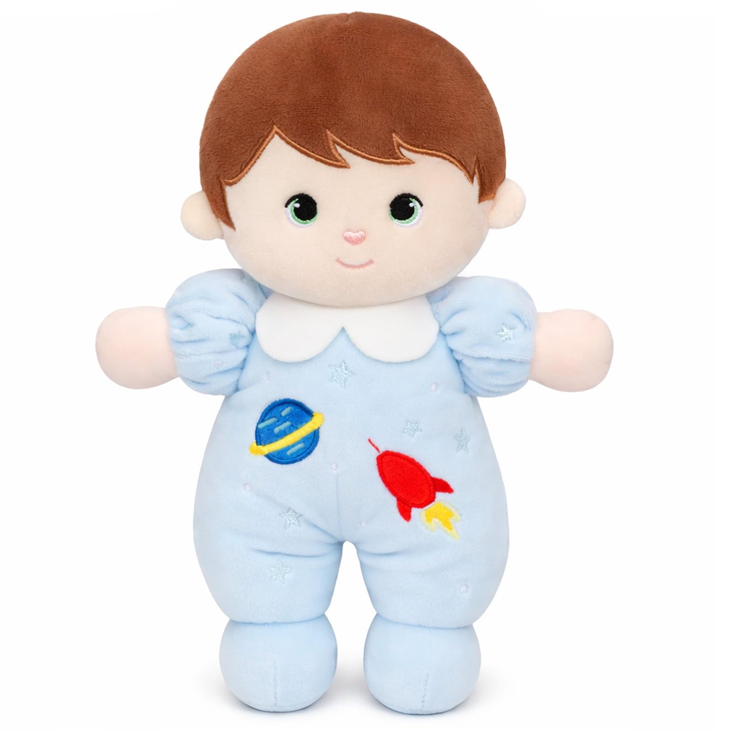 Jumbrace Soft Boy Baby Doll My First Baby Rag Dolls for Kids,Snuggle Buddy Toys for 1 Year Old,Birthday Gifts for Boys Infants Toddlers 10"(Blue)