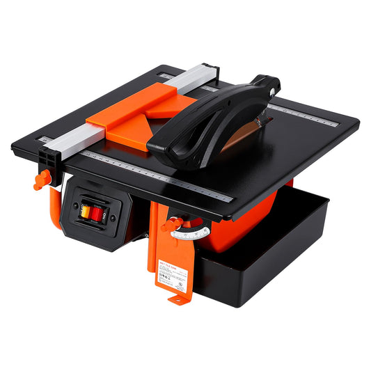 Towallmark 7 inch Wet Tile Saw, 3450 RPM, Bevel cuts tile from 0 to 45 Degrees, Tile Cutter Wet Saw with Water Reservoir for Cutting Tiles and Stones, for DIY Enthusiasts