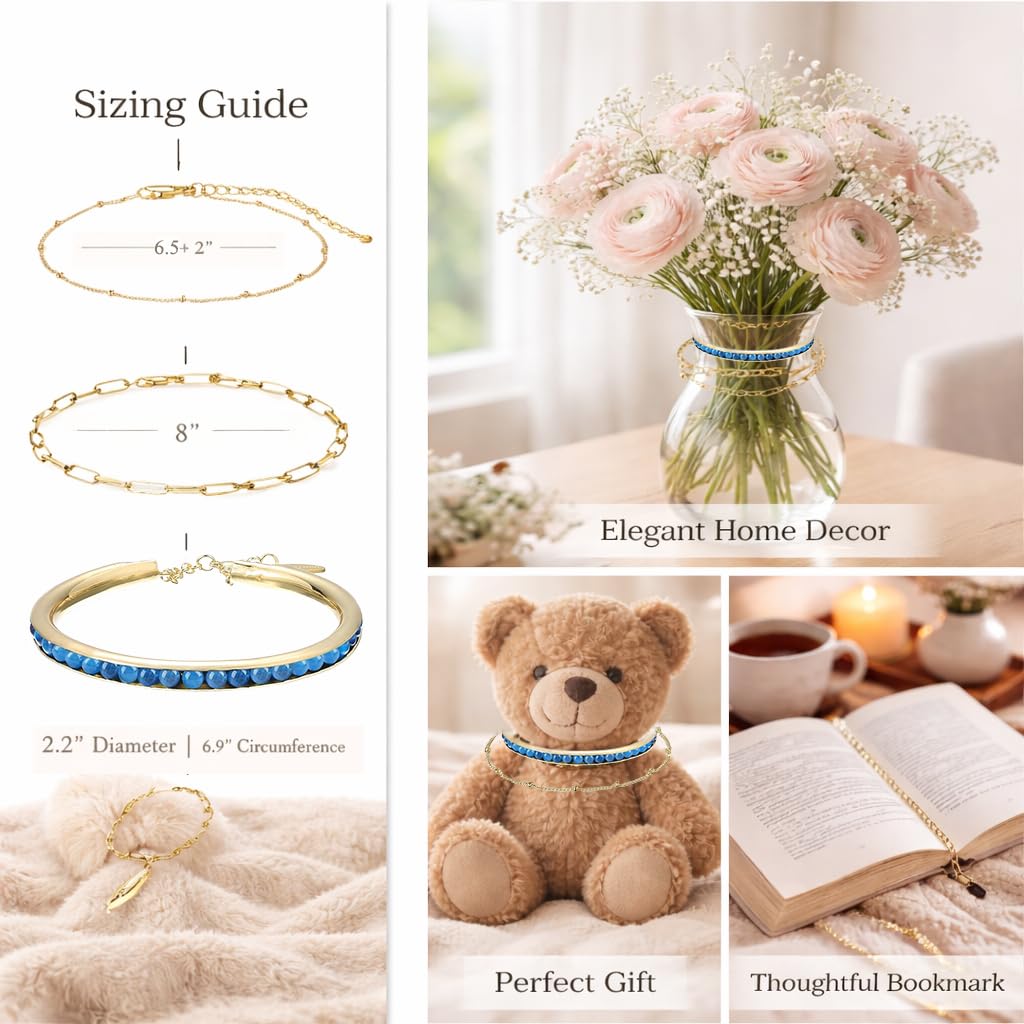 ZEETNIVI Intentional Healing Stones Bracelet for Women, 3PCS Layered Set with Semi‑Precious Stone Beads, Inspirational Jewelry for Calm Rituals & Emotional Balance