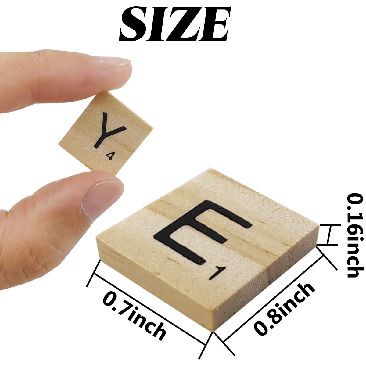 TIHOOD 700PCS Wood Letter Tiles, Wooden Tiles for Crafts, Wooden Alphabet Tiles, A-Z Capital Letters for Crafts, Spelling, Replacement Letters for Board Games, Wedding Frame and Wall Art