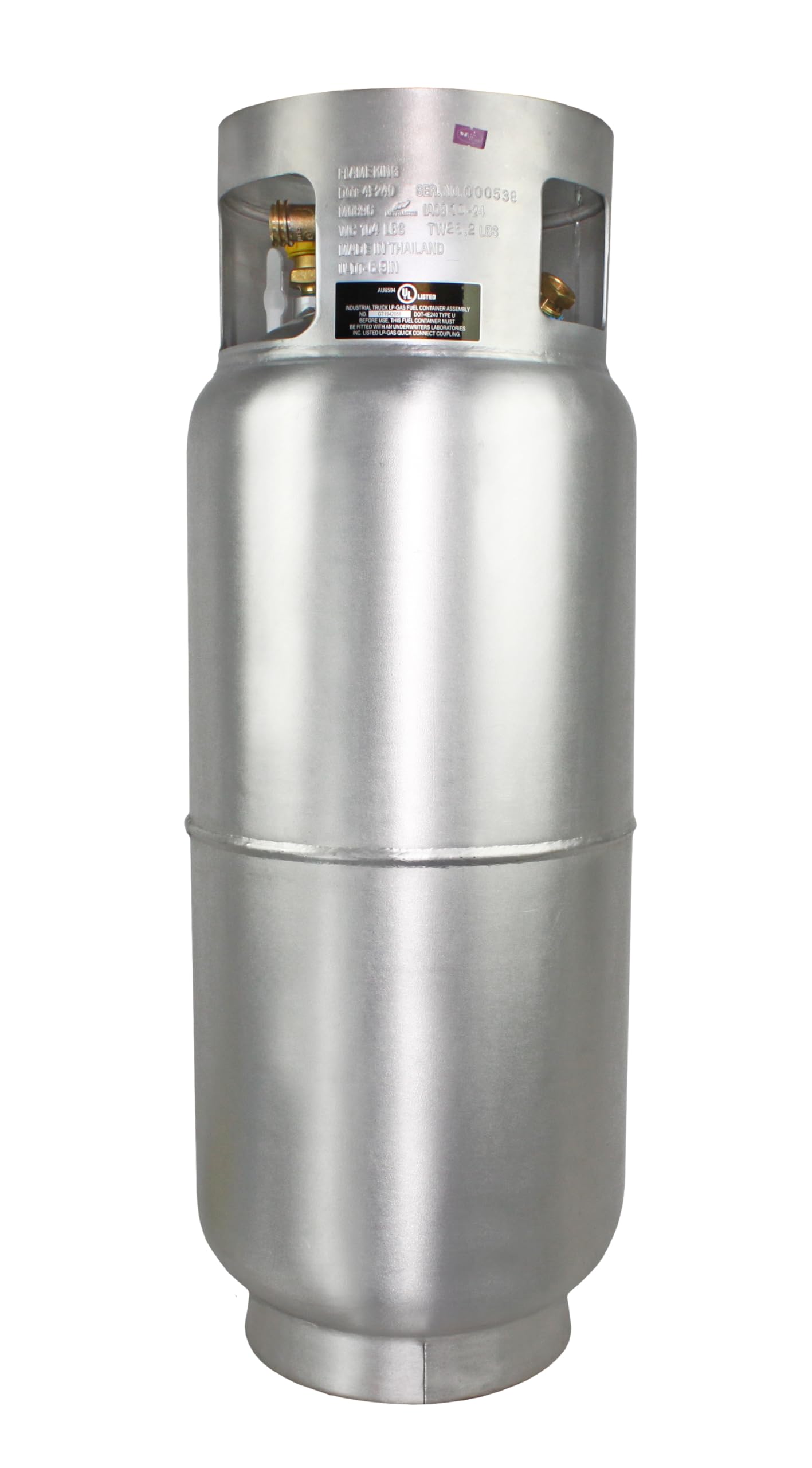 Flame King 43.5LB Aluminum Forklift Propane Tank with Gauge, Corrosion-Resistant and Rust-Free, DOT and TC Compliant, Lightweight, Rugged-Designed