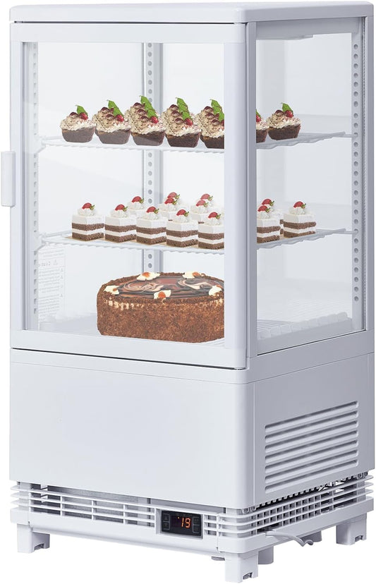 ActiveTrail Commercial Beverage Refrigerator, Upright Beverage Display Refrigerator with Double Glass Door and Adjustable Shelves, Refrigerated Beverage Cooler for Restaurants, Bars, Shops