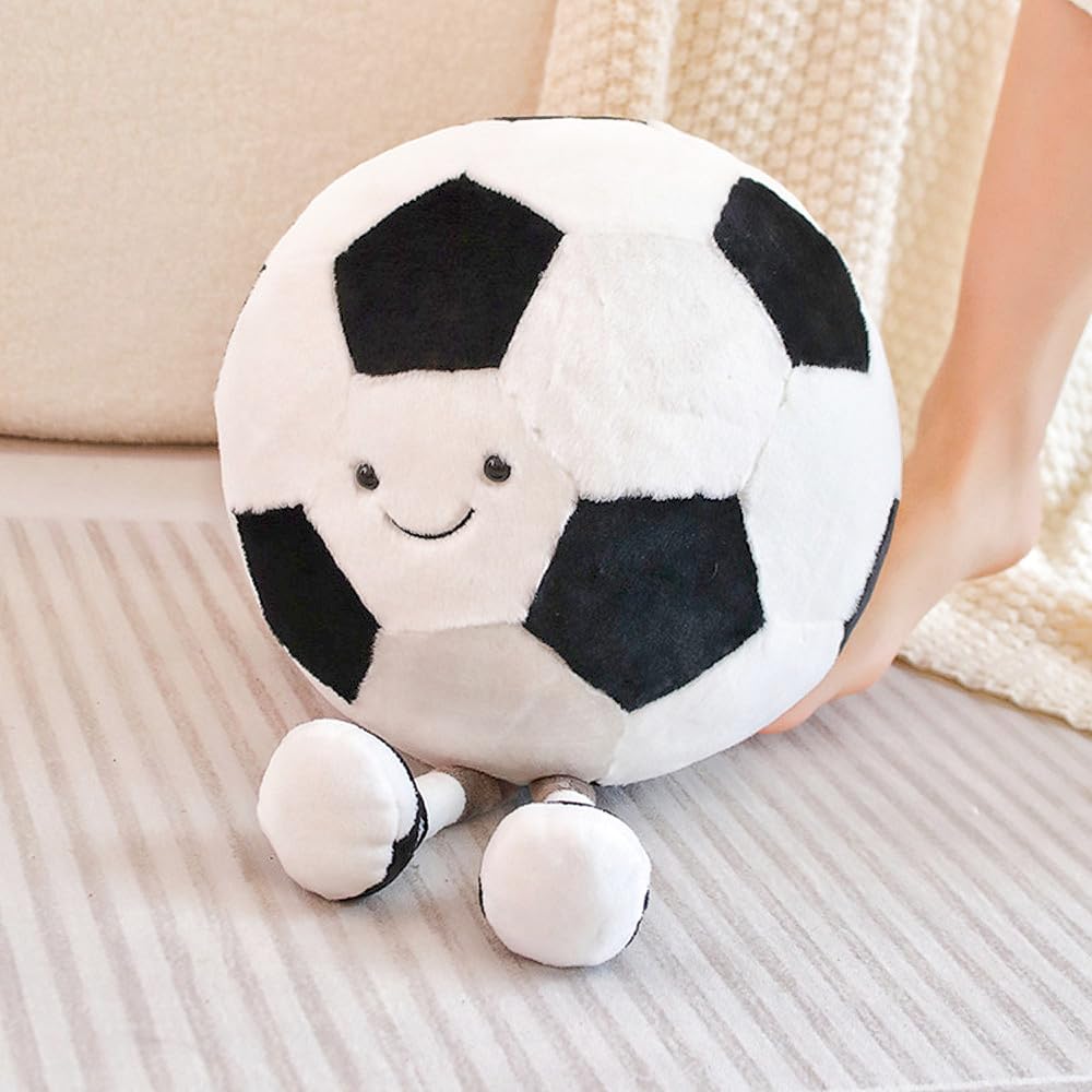 XIYUAN 13.7inch Football Plush Toys Soft Stuffed Sports Plush Balls Cute Fun American Soccer Doll Toys with feet Creative Football Spherical Decor Throw Pillow for Christmas Kids Gift (Football)