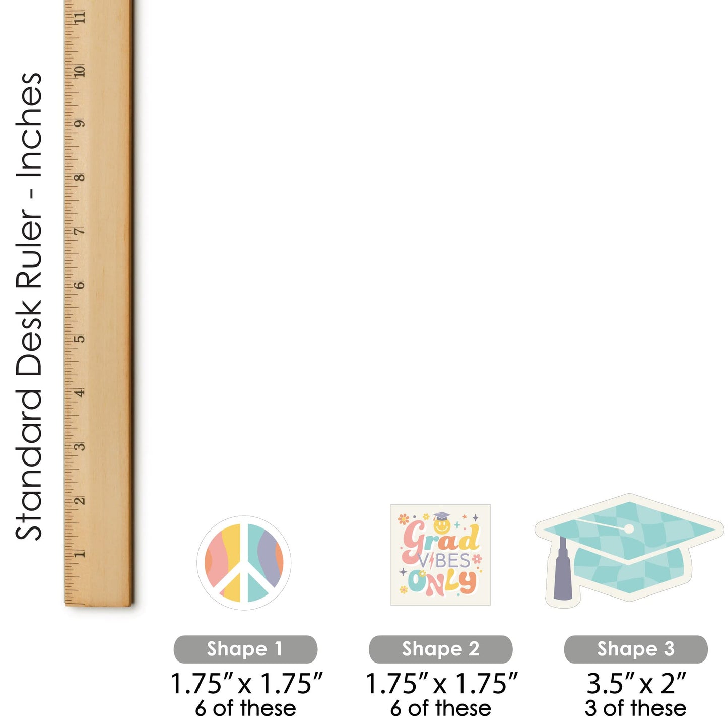 Big Dot of Happiness Groovy Grad - Cupcake Decoration - Hippie Graduation Party Cupcake Wrappers and Treat Picks Kit - Set of 24