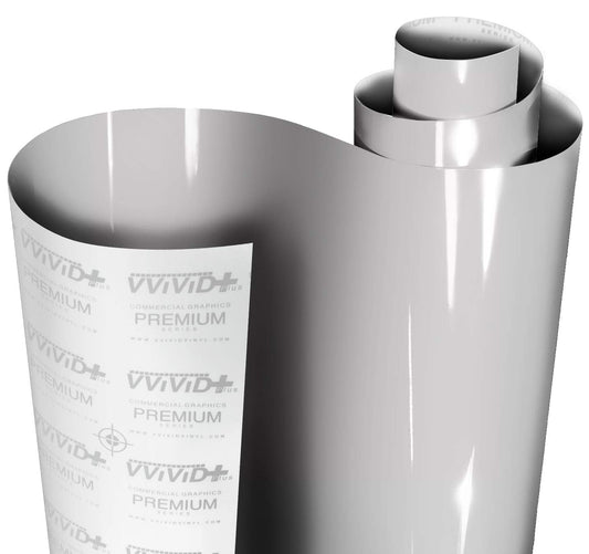 VViViD+ Ultra Gloss Light Chalk Grey Vinyl (50ft x 5ft)