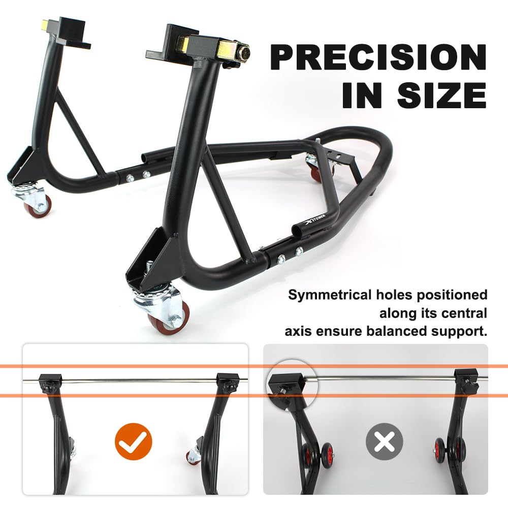Xitomer Mobile Paddock Motorcycle Stand Dolly, Universal Motorcycle Lift, Adjustable Motorcycle Stand Lift Motorcycle Wheel Stand