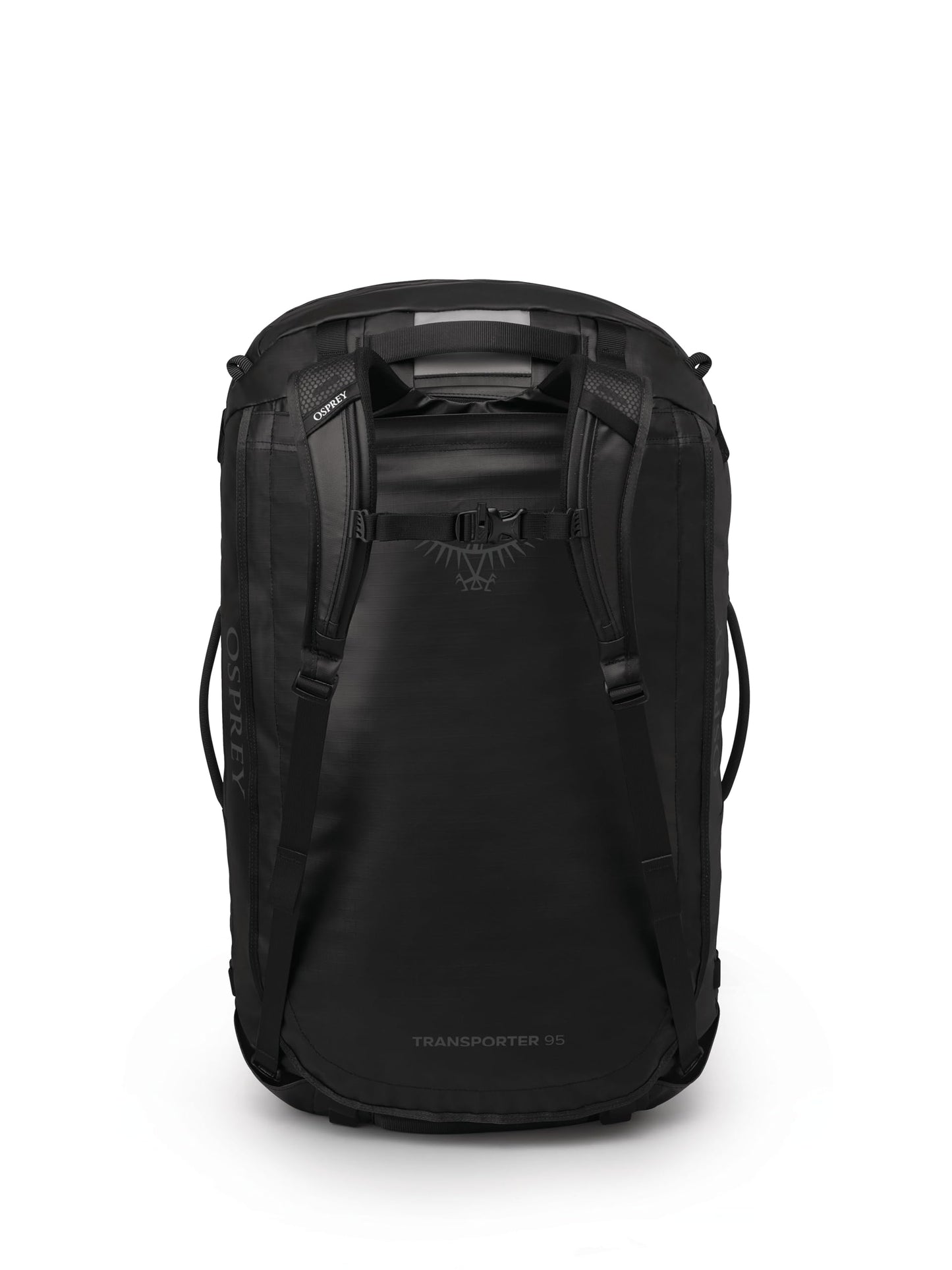 Osprey Transporter 95L Lightweight Travel Duffel Bag - Large Water Resistant Durable Gear Bag for Men and Women, Raven Black