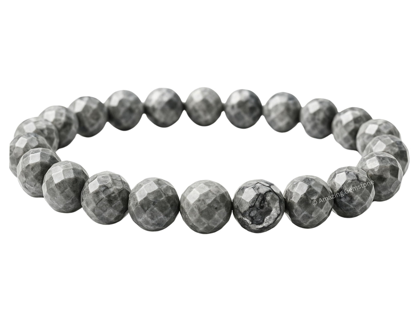 Amazing Gemstone Map Stone Bracelet for Women - Chakra Mens Bracelet Protection Crystals&Healing Stones - Blessing Bracelet Spiritual Meditation Gift (Faceted Beaded Bracelet)