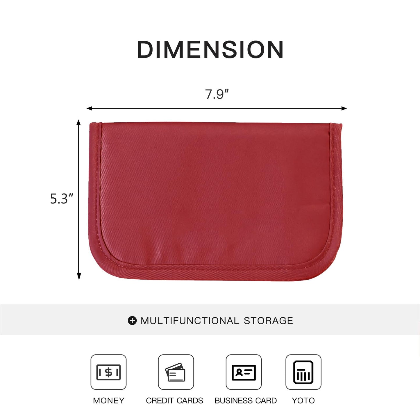 bagINBAG QIANPA Card Holder Holder for Men & Women，Slim Wallet with Zipper Pocket，28 Slots Minimalist Wallet RFID with Nylon Fabric，Wine Red