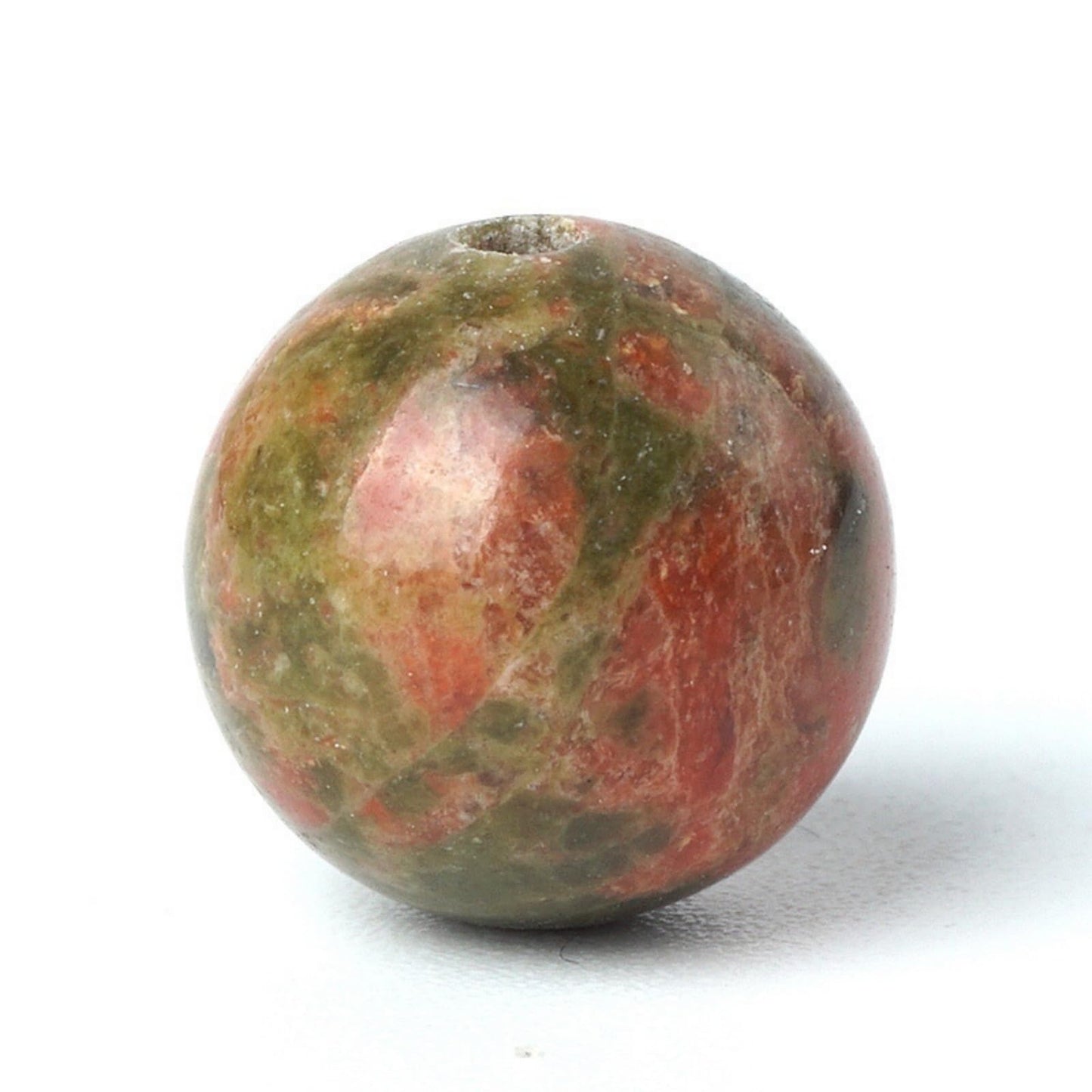100Pcs Natural Stone 8mm Unakite Round Loose Gemstone Energy Healing Beads Hole Size 1mm DIY Smooth Beads for Bracelet Necklace Earrings Jewelry Making