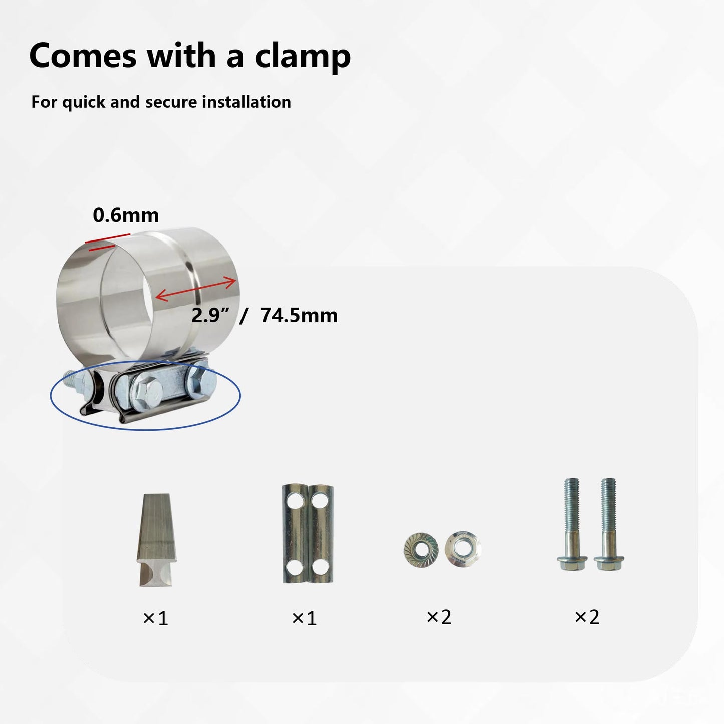 4 to 7 Inch Diesel Exhaust Tip Elbow with Clamp - Chrome Plated Or Black Coated Universal Exhaust Pipe Accessory for Trucks, Cars