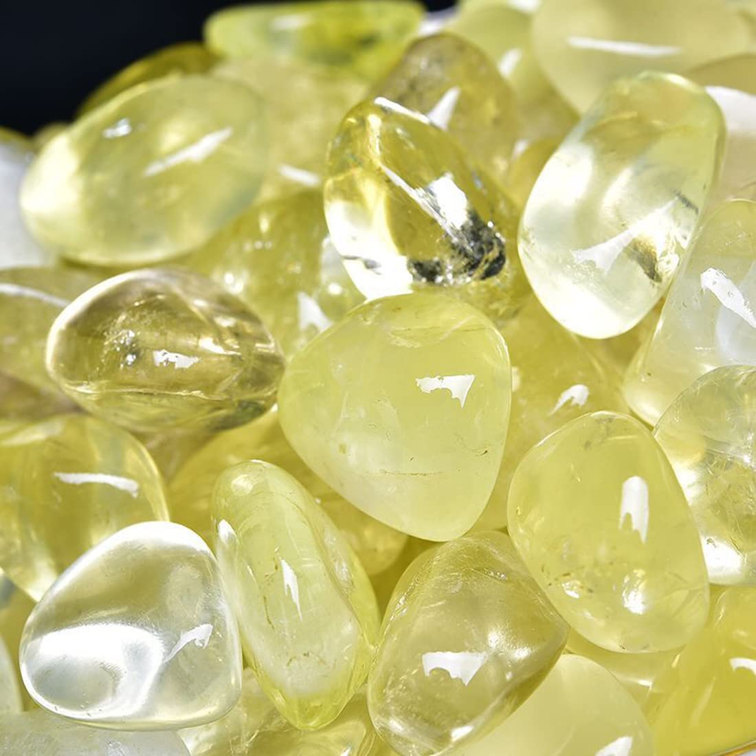 Citrine Healing Crystal Stones, 1.25-2.0" Large Reiki Healing Gemstones Natural Tumbled Polished Stones for Energy Witchcraft Therapy Meditation