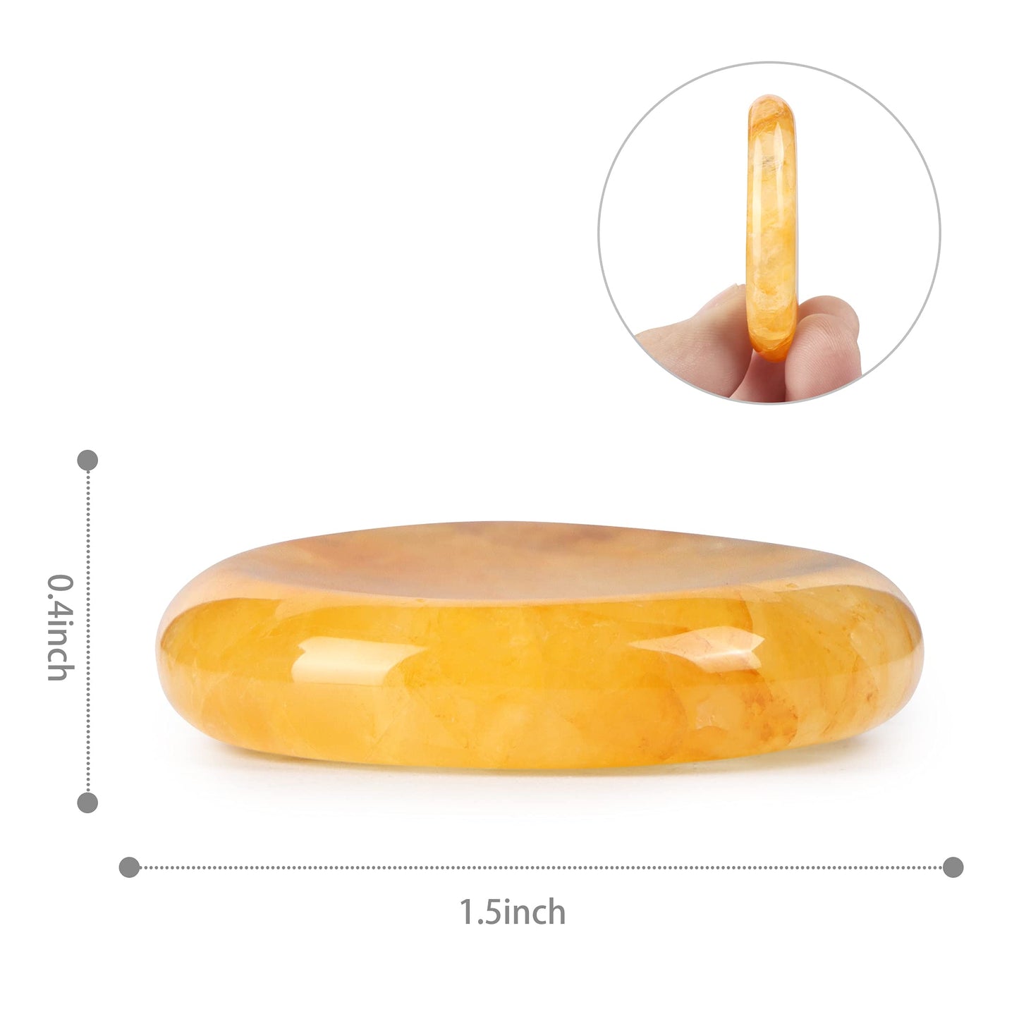 Artistone Citrine Crystal Thumb Worry Stone Hand Carved Healing Crystal Pocket Stone for Meditation Reiki, Water Drop Shaped (Pack of 2 Pieces)
