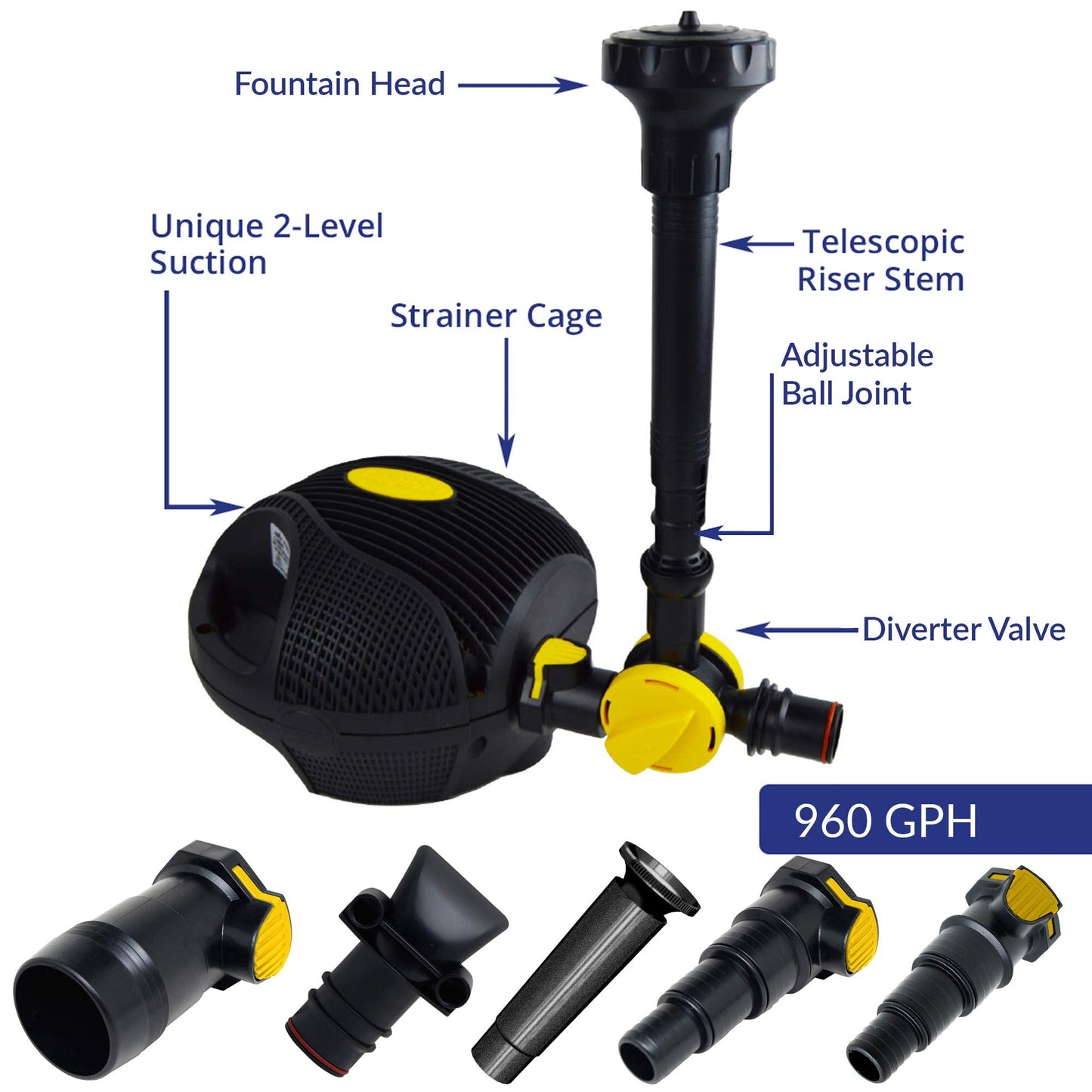 Laguna PowerJet 960 Fountain/Waterfall Pump Kit for Ponds Up to 2000-Gallon