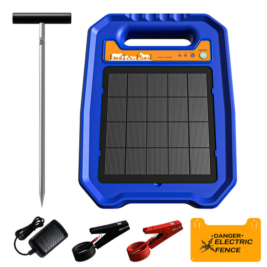 Solar Electric Fence Controller, 0.5J Solar-Powered Electric Fence Charger with Auto Day/Night Mode Ideal for Farms, Backyards, Ranches, and Gardens