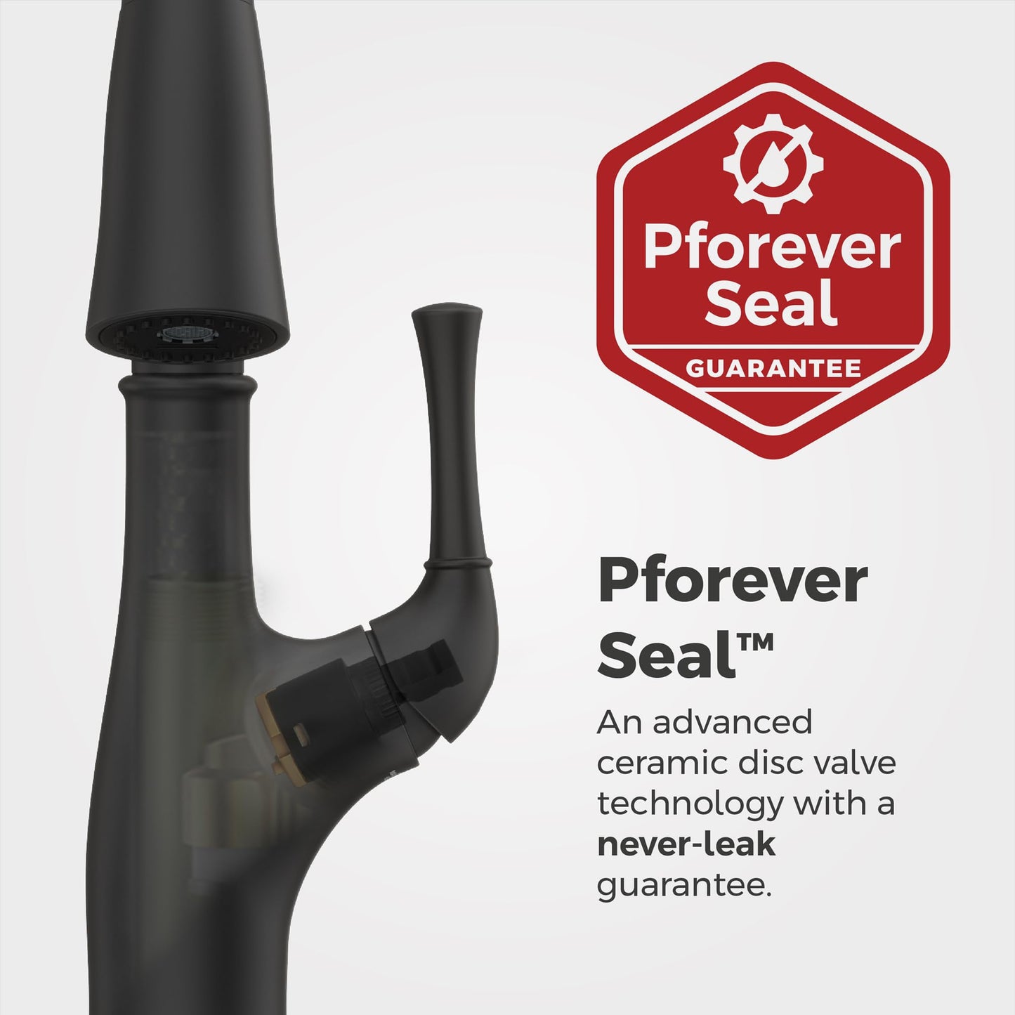 Pfister Alderwood Kitchen Faucet with Pull Down Sprayer and Soap Dispenser, Single Handle, NSF Certified, Matte Black Finish, F5297AWB