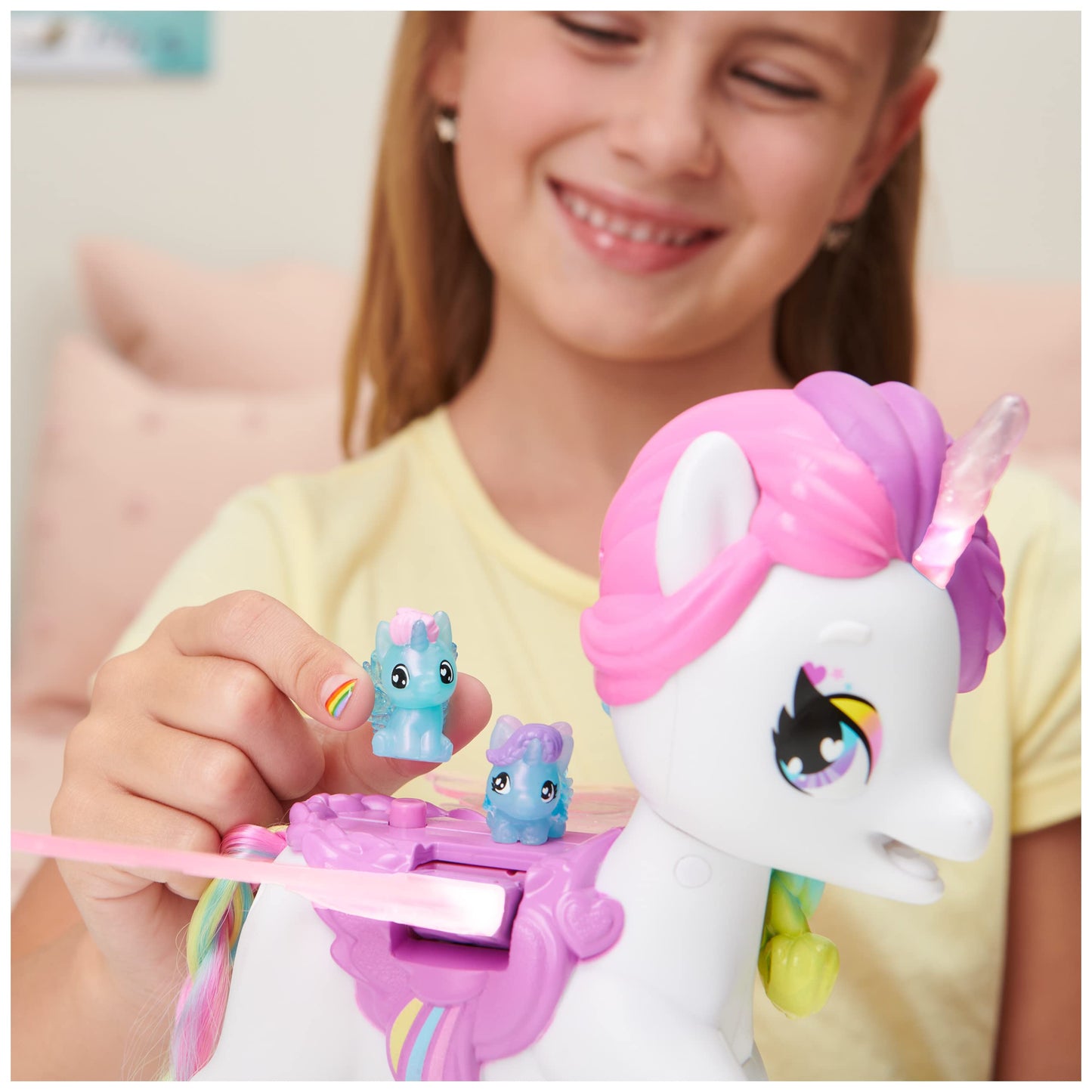 Hatchimals CollEGGtibles, Hatchicorn Unicorn Toy with Flapping Wings, Over 60 Lights & Sounds, 2 Exclusive Babies, Kids Toys for Girls Ages 5 and up
