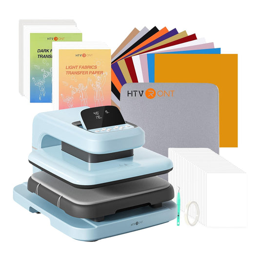 HTVRONT Automatic Heat Press Machine for T Shirts - Heat Press 15x15 with Adjustable Pressure & 52 Pcs Heat Press Accessories for Press Heat Machine