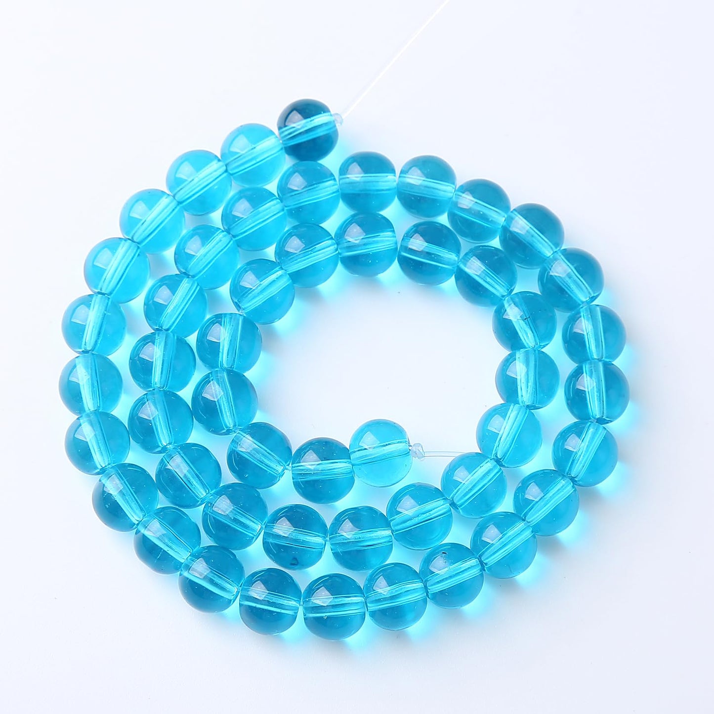 32pcs 12mm Topaz Blue Crystal Glass Beads Round Loose Spacer Beads for Jewelry Making DIY Bracelet Necklace (Blue Crystal Glass, 12mm)