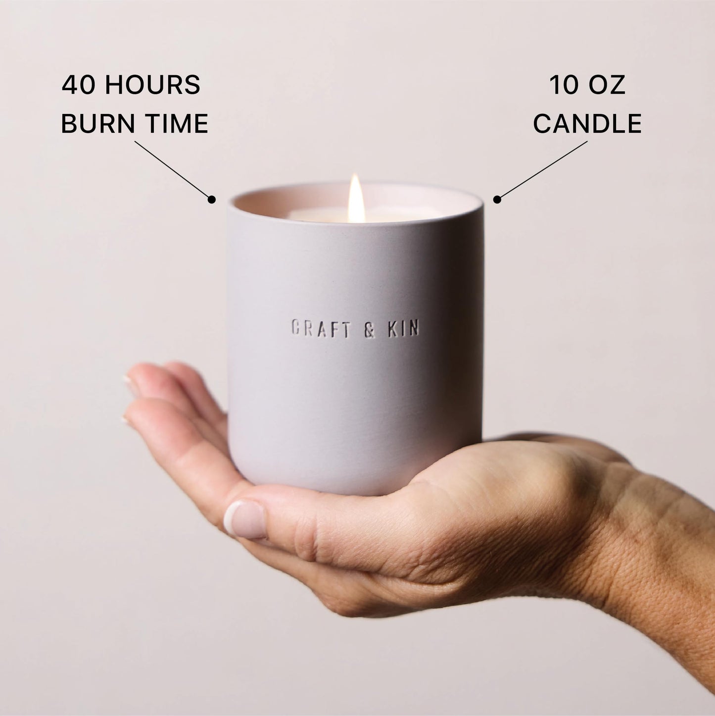 Craft & Kin Scented Candles - Dark Rose & Amber Holiday Candles | 10oz Soy Blend with Cotton Wick | Long-Lasting, 40-Hour Burn | Ceramic Jar, Perfect & Winter Home Scent