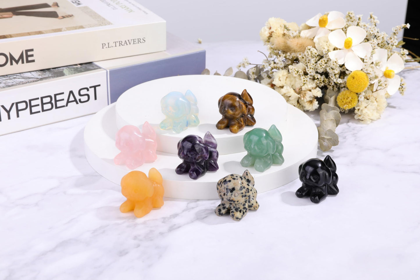 CrystalTears Tiger Eye Crystal Dog Figurine, 1.5” Healing Gemstone Dogs Puppy Statue Ornament for Home Office Decor, Cute Lucky Crystals Dogs Gifts for Gifts for Women Dog Lovers Men Christmas