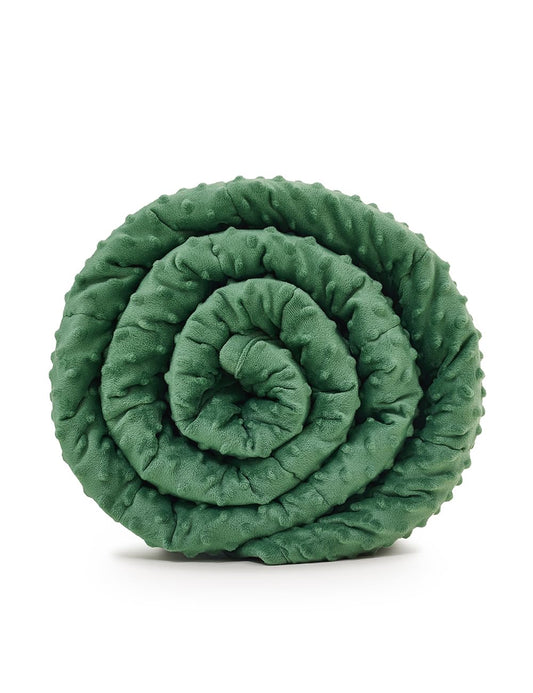 TONGDADA Minky Weighted Blanket | 40''x60'',10lbs | Cozy and Soft Minky Weighted Throw Blanket | Luxury Velvet with Premium Glass Beads | Dark Green Minky