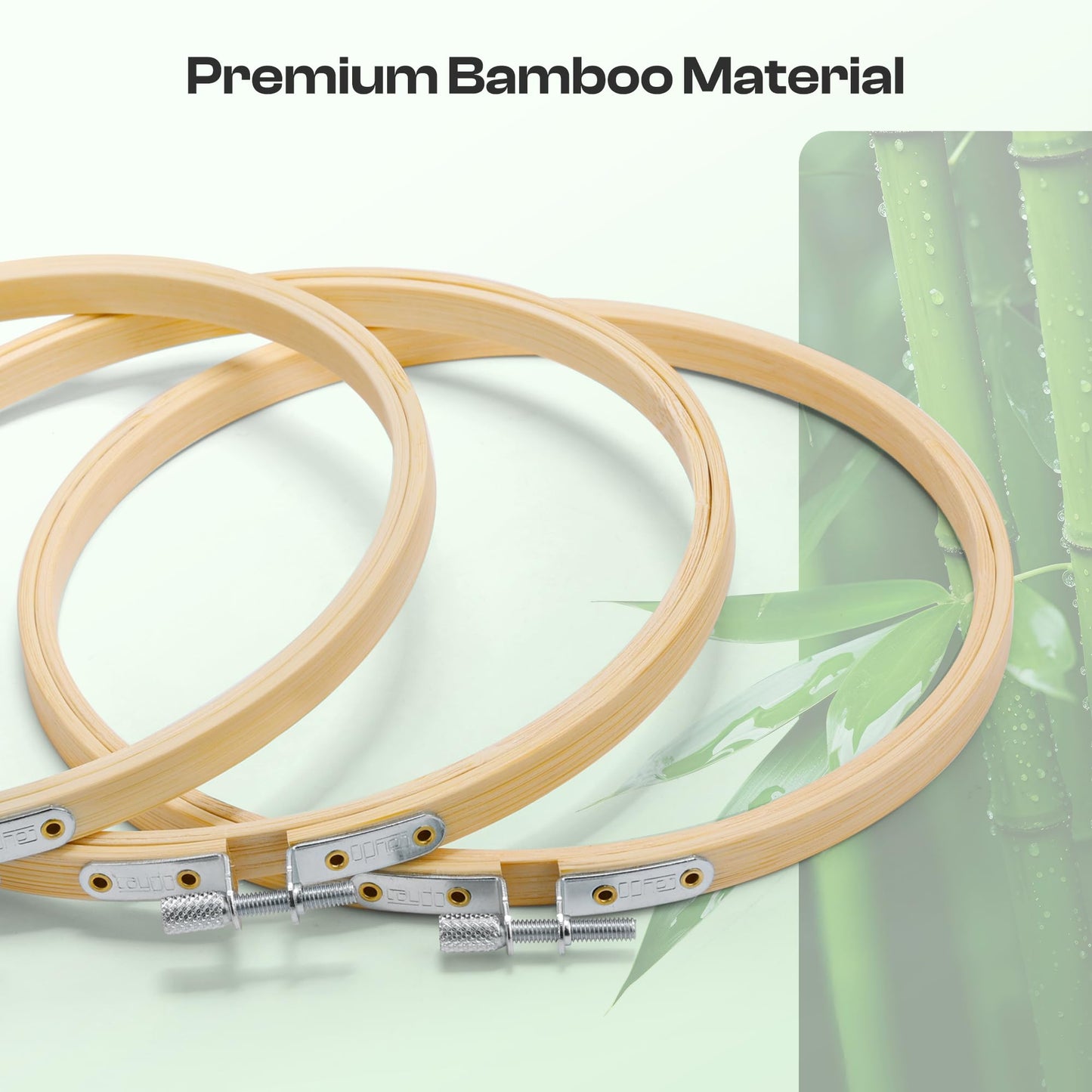 Caydo 6 Pieces 7 Inch Embroidery Hoop with Metal Screw, Round Embroidery Hoops Set, Adjustable Bamboo Cross Stitch Hoop Ring, Embroidery Frames for Art Craft Sewing, Home Ornaments