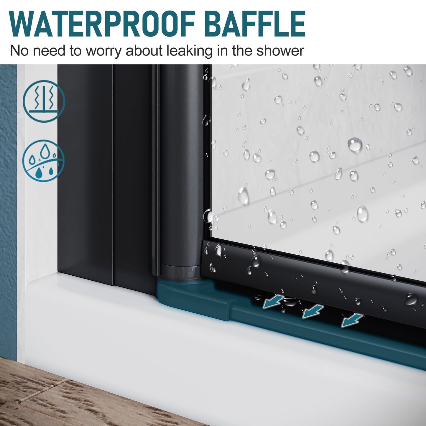 ELEGANT Bifold Frameless Glass Shower Door 32 in.W x 72 in.H Pivot Swing Shower Doors with 1/4 in. Clear Tempered Shower Glass Panel in Matte Black Semi-Frameless Shower Door