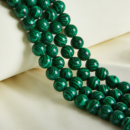 35pcs 10mm Natural Malachite Beads Gemstone Beads Round Loose Beads for Jewelry Making