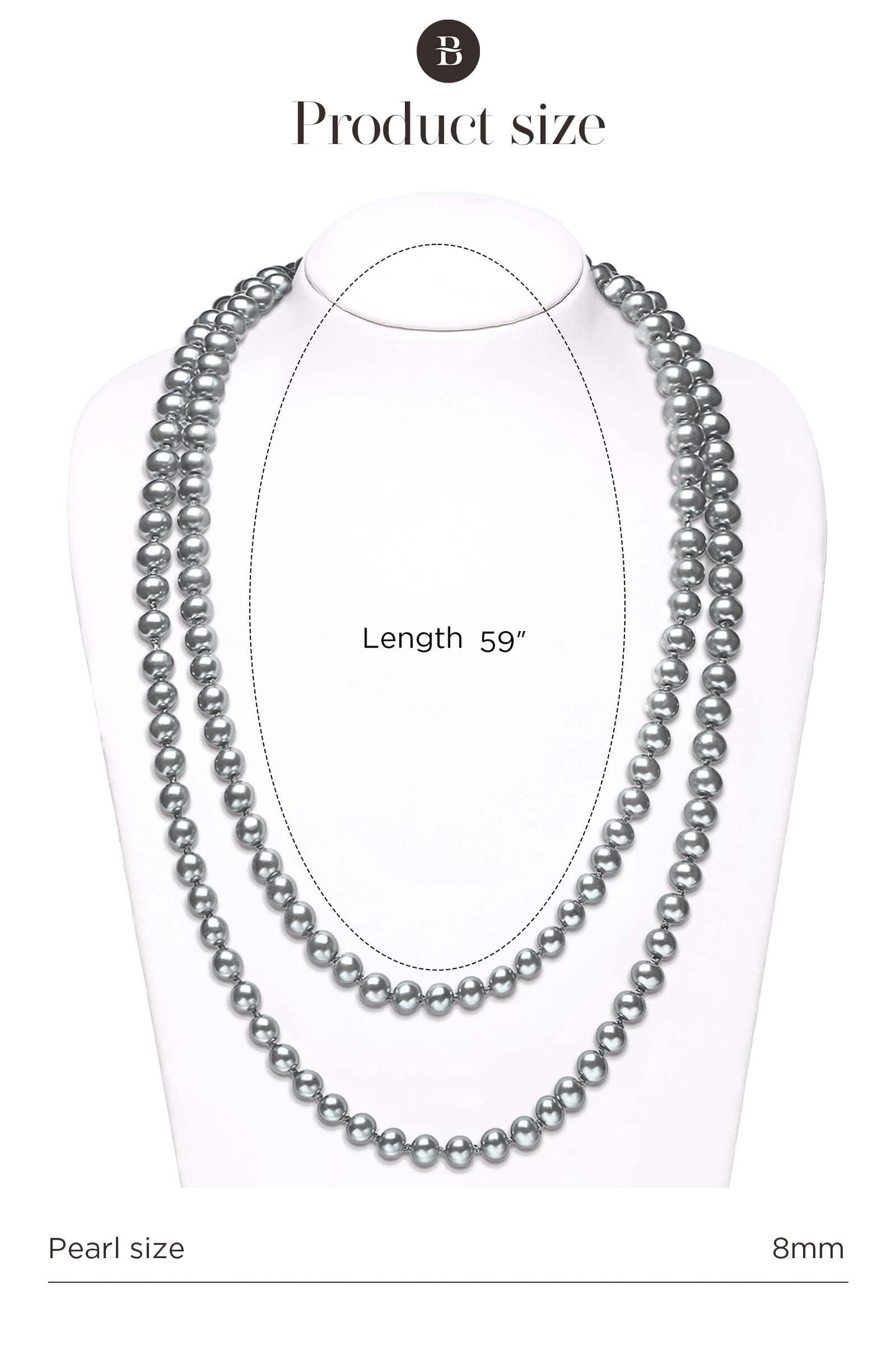 BABEYOND Long Pearl Necklace Faux Pearls Necklace Set 1920s Gatsby Costume Jewelry